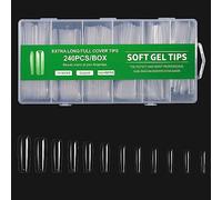 1 scatola/scatola Extra Long Gel Tips Full Fake Nails Lusso Morbido Gel Premere sulle Unghie Manicure Salone Fornitura