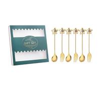 1 Scatola Set Forchetta e Cucchiaio Dessert in Acciaio Inox | Caffè e Dolci, Superfici Lisce, Uso Comodo, per Servire Molti Cibi