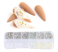 1 Scatola Shell per Unghie Abalone Texture Fiocchi di Pietra 3d Charms Decorazione di Arte Del Chiodo Kawaii Irregolare Marmo Fetta di Manicure