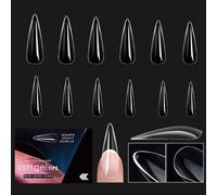 1 scatola trasparente unghie finte coperture complete stick on unghie premere sulle unghie unghie artificiali gel morbidi punte manicure forniture