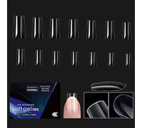 1 scatola trasparente unghie finte coperture complete stick on unghie premere sulle unghie unghie artificiali gel morbidi punte manicure forniture