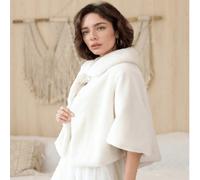 1 Scialle da sposa versatile e alla moda in finta pelliccia di visone, nuovo stile semplice per signore d'inverno, scialle da sposa e matrimonio, coprispalle caldo e spesso Tagli UnicaColore unicoPell