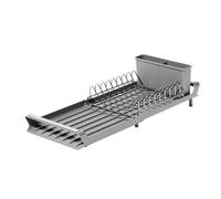 1 Scolapiatti, Scolapiatti Da Cucina, Con Cestello Di Scarico, Organizer For Stoviglie Da Cucina(GRAY)