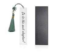 1 segnalibro in acciaio inox, 1 confezione regalo, segnalibro inciso, segnalibro a nappa, segnalibro personalizzato da donna, regalo per gli amanti dei libri, uomini e donne.