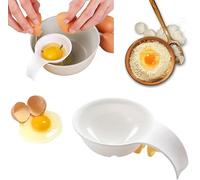 1 separatore bianco per tuorlo d'uovo, separatore per uova crude, clip per ciotola e tuorlo separatore per torte, gadget da cucina, utensili speciali e gadget