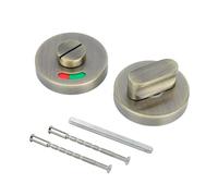 1 serratura per porta con indicatore di privacy, in acciaio inox, per WC e bagno (ciano senza serratura)