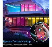 1 Set 0,91m, 1,83m, 2,74m, 4,88m, 9,75m, 15,24m, 19,81m [2 pz 10m], 30,48m [2 pz 15m], 40m [2 pz 20m] Striscia Luminosa LED, Nastro Luminoso LED RGB, Sincronizzazione Musicale, Controllo App, Telecoma