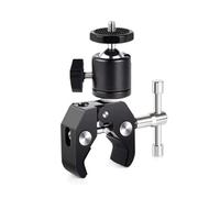 1 Set 1/4 Clip a vite CNC Super Morsetto con mini testa a sfera a 360 ° Staffa a sgancio rapido Supporto for treppiede for fotocamera DSLR(Clip and holder)