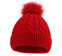 1 Set (1 Cappello + 1 Paio di Guanti) Set di Cappello Beanie e Guanti Lavorati a Maglia per Bambini, Autunno/Inverno 3-8YAcrilica