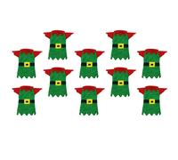 1 set 10 pezzi da forcella natalizio elfo cover non tessuti (verde)