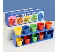 1 Set (10 Pezzi) Gioco di Indovinello con Tazze da Festa, Sfida di Smistamento per Abbinamento di Colori, Giocattolo da Giocare al Buio per 2 Giocatori, Per Allenamento della Memoria & Logica, Cognizi