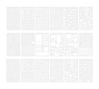 1 set/18pcs journal stencil modelli dipinti di stencil per il blocco note