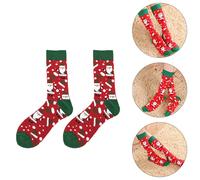 1 set 2 paia di calzini natalizi in cotone comodi calzini a metà polpaccio