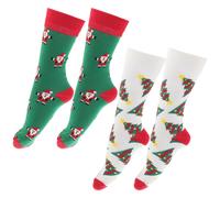 1 set 2 paia di calzini natalizi in cotone comodi calzini a metà polpaccio