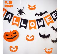 1 set 20pcs Creative Hollow Painting Stamps Halloween Pumpkin Stencil (bianco)