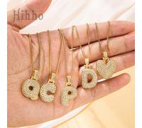 1 set 26 pezzi di collane con ciondoli in acciaio inossidabile e zirconia cubica a forma di lettera dell alfabeto inglese per donna L,M,S,H,A,T,O,X,B,C,D,E,F,G,I,J,K,N,P,Q,R,U,V,W,Y,ZAcciaio inossidab