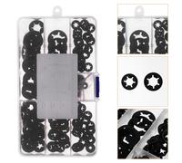 1 Set 260PCS Acciaio manganese Plum-Blossom Shaped Clips Kit assortimento (nero)