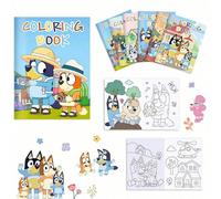 1 set/3 pezzi Libro da colorare fai-da-te animato Bluey, libro da colorare a tema cartone animato, libro di graffiti, libro di pittura, regalo per bambini, regalo perfetto per feste, regalo per carnev