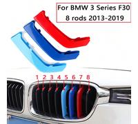 1 Set 3 Pezzi M Tri-color Griglia Anteriore Inserti Rifiniture Per Bmw Serie 3 F30 2013-2019 Per F30 11 aste 13-19,Per F30 8 aste 13-19ABS