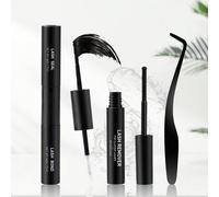 1 Set 3 Pezzi Strumenti per Colla per ciglie: 1 pezzo Colla per ciglie a Doppia Testina (5g), 1 pezzo Sigillante per Colla Liquido (5g), 1 pezzo Rimuovitore di Colla (5ml), e 1 pezzo Pinzette Applicat