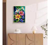 1 Set 30*40cm Dipinto di diamanti con motivo floreale - Cubo di Rubik di diamanti - pieno di perforazione 30*40PiantePMMA