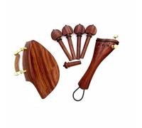 1 Set 4/4 Violino Ebano Palissandro Giuggiola Accessori in legno Parti Raccordi Tuning Pioli Mento Holder accessori per violino (Color : Rosewood)