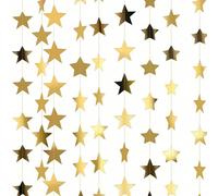 1 set 4 metri Decorazioni stellate luminose per compleanni, bandiere blu, argento, oro e oro rosa, decorazioni per la casa, decorazioni all'aperto, ghirlanda di stelle, decorazioni per feste di comple
