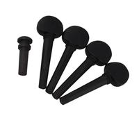 1 set 4 pezzi piroli per violino in ebano nero 1/16, piroli per violino con perno terminale 46 x 16 mm