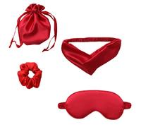 1 Set 4 Pz Seta Artificiale Sleeping Sleep Mask Kit Capelli Capanny Hairband