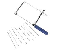 1 set 4" sega a mano a forma di U da taglio con banda per seghetto alternativo 8 lame (#01~#08) per gioielli fai da te, modello, legno, acrilico, metallo, styling di badge