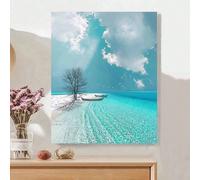 1 Set 40*50cm Dipinto a olio con tema oceanico, realizzato a mano. Sblocca la tua creatività - Nessuna esperienza di pittura necessaria. Decora il tuo spazio, allevia lo stress ed espeimenta il potere