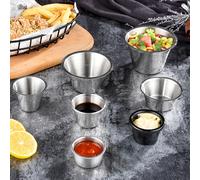 1 set 4pcs acciaio inox acciaio western aliment da spezie tazze di salsa