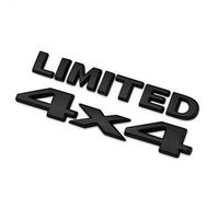 1 Set 4X4 + LIMITED Chrome Logo 3d Decal Emblem Logo Sticker Targhetta Badge Decorazione (Black)