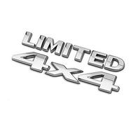 1 Set 4X4 + LIMITED Chrome Logo 3d Decal Emblem Logo Sticker Targhetta Badge Decorazione (Silver)