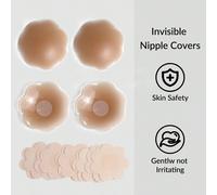 1 Set + 5 Pezzi Petali di Seno in Silicone Non Tessuto A18 Tagli UnicaColore unicoSilicone,Tessuto non tessuto