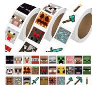 1 Set/500 pezzi Adesivi a tema Minecraft, materiali divertenti e astratti per manuali, adesivi decorativi fai-da-te, adesivi per sigillatura Policloruri di vinile