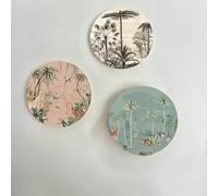 1 Set 6 pezzi Sottobicchieri in legno - Design stile pittura ad acquerello giungla e floreale, adatto per tazze da caffè, bicchieri da vino, tazze, tazze da tè, bicchieri per bevande, perfetto per dec