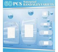 1 Set (60 Pezzi/10 Pezzi) Cerotti trasparenti per ferite di emergenza, benda elastica di primo soccorso, medicazione per ferite, benda adesiva traspirante - adatta per la cura di ferite di emergenza, 