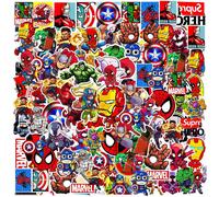1 set / 60 pezzi Adesivi Marvel The Avengers, Supereroi, Decalcomanie, Skateboard, Laptop, Motocicletta, Impermeabili, Giocattoli, Regali per Festival, Decorazioni per Feste per Ragazzi e Ragazze (Sti