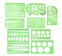 1 set / 9 pezzi Modelli di disegni multiuso Misurazione righelli geometrici