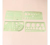 1 set / 9 pezzi Modelli di disegni multiuso Misurazione righelli geometrici