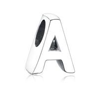 1 set Accessorio per gioielli DIY con design lettera d'argento L,M,S,H,A,T,O,X,B,C,D,E,F,G,I,J,K,N,P,Q,R,U,V,W,Y,ZArgento 925