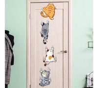 1 set Adesivi da parete carini a forma di gatto cartoni animati - Adesivi rimovibili e riutilizzabili per decorare camera da letto e dorm, sfondi bizzarri e decorazione porte, adesivi personalizzati 2