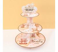 1 Set Alzata per torta a forma di orso marrone, Alzata per cupcake a più piani con orso marrone, adatta per feste, compleanni, decorazioni da tavolo per vacanze, decorazioni per torte di compleanno, s