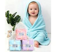 1 Set Asciugamano da Bagno per Neonati con Borsa di Stoccaggio, Asciugamano da Bagno in Morbido e Assorbente Pile di Corallo per Neonati, Adatto anche per le Mamme 72*114,5+32*57Colore unicoPoliestere