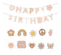 1 Set Bandiere Di Buon Compleanno, 10 Pezzi Di Plugin Per Torte, Decorazione Margherita, Topper Per Torta Cartoni Animati, Decorazione Di Compleanno Divertente, Decorazione Per Feste Per Bambini