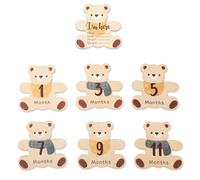 1 Set Bella Forma Di Orso A Forma Di Punto Di Riferimento In Legno Blocco Doppio Lato Mensile Tavola Di Legno Bambino Foto Puntelli Per Scatta Immagini