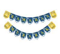 1 Set Bellissimo striscione RAMADAN MUBARAK Bandiera da appendere in carta