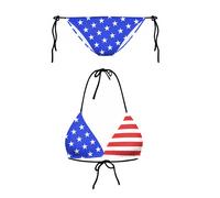 1 set bikini bandiera americana per donne triangolo da bagno costume da