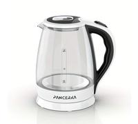 1 Set Bollitore elettrico 1,8L, Scaldabagno da 1500W con ampia apertura per una facile pulizia, spegnimento automatico e protezione contro l'ebollizione a secco, in vetro borosilicato Polipropilene